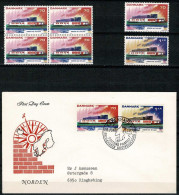 Denmark 1973,  Norden (Nordic Issue).  Set Of 2 On FDC And MNH(**) And 70 ø Block Of 4 MNH (**). - Autres & Non Classés