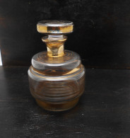 Ancien Flacon De Toilette En Verre Avec Dorures. - Verre & Cristal