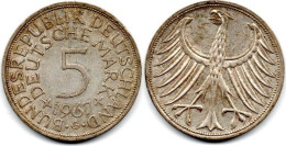 MA 28998  / Allemagne - Deutschland - Germany 5 Mark 1967 G TTB+ - 5 Mark