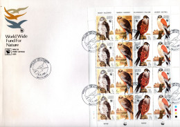 WWF  LOCAL FDC  MALTA,  M/s  /  MALTE, Lettre De Première Jour, Feuille   -  1991 - Aigles & Rapaces Diurnes