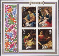 NIUE 1984 Christmas IMPERFORATE Miniature Sheet MNH - Madones