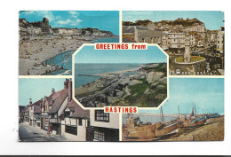 CPA  GREETING FROM HASTINGS MULTIVUES  (voir Timbre) - Hastings