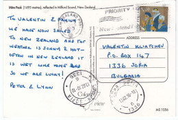 New Zealand-04/2010 - 1.80 NZD - Christmas, Mitre Peak(1695 M), Reflected In Milford Sound, Post Card(2 Scan) - Brieven En Documenten