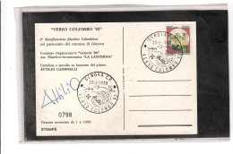 TEM19522  - GENOVA  20.2.1988    /  " VERSO COLOMBO '92 " - Christopher Columbus