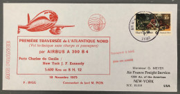 France, Premier Traversée De L'Atlantique Nord (Air France) 18.11.1975 - (B1518) - Erst- U. Sonderflugbriefe