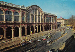 CARTOLINA  TORINO,PIEMONTE-STAZIONE FERROVIARIA DI PORTA NUOVA E CORSO VITTORIA EMANUELE-BELLA ITALIA,NON VIAGGIATA - Stazione Porta Nuova