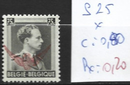 BELGIQUE SERVICE 25 * Côte 0.80 € - Mint