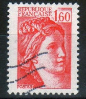 FR.1977....-N° 2155  "SABINE DE GANDON" 1t à 1f.60 Rouge Dentelé - Oblitéré - 2 Bandes Phospho - 1977-1981 Sabine De Gandon