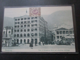 Hongkong  View Hotel And Adjoining Buildings   Cpa Timbre - China (Hong Kong)