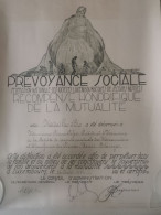 Diplôme Luxembourg, Fédération Nationale Des Sociétés Luxembourgeoises De Secours Mutuels, Médaille Or, Petange 1931 - Brieven En Documenten
