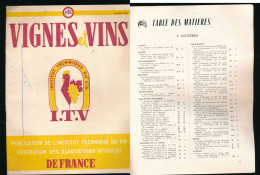 Revue 1956 Vignes Et Vins De France I.T.V. - Institut Yechnique Du Vin - Cooking & Wines