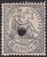 Spain 1874 Sc 210 España Ed 152T Telegraph Punch (taladrado) Cancel  - Oblitérés
