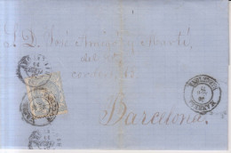 Año 1870 Edifil 107 50m Sellos Efigie Carta  Matasellos   Manresa Barcelona Membrete Salvador Roca - Covers & Documents