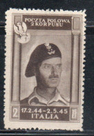 CORPO POLACCO POLISH BODY 1946 VITTORIE POLACCHE IN ITALIA 2z SG NG - 1946-47 Período Del Corpo Polacco