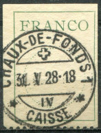 SUISSE - Y&T Franchise N° 9B (o)...cercle Pointillé De 16 Mm - Portofreiheit