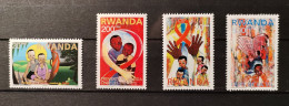 Rwanda - 1473/1476 - 1415/1418 - AIDS/SIDA - Prevention In Children - Prévention Chez Les Enfants - 2003 - Ungebraucht