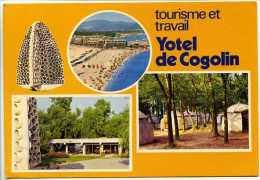 CPSM  10.5 X 15 Var  COGOLIN-PLAGE "Yotel De Cogolin" Camping Et Caravaning  Tourisme Et Travail Tel (94) 43.84.44 - Cogolin