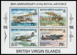 Jungferninseln 1998 - Mi-Nr. Block 94 ** - MNH - Flugzeuge / Airplanes - British Virgin Islands