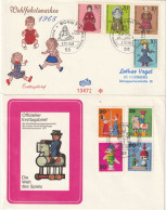 E 731) BRD 1968,1971 Mi# 571-574 FDC: Puppen; 705-708 Altes Holz-Spielzeug - Poppen