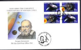 KK-260 Northern Cyprus Europa Cept Astronomi Galileo Galilei F.D.C. - Cartas & Documentos