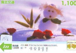 TELECARTE JAPON * TELEFONKARTE JAPAN * SCHNEEMANN (158)  PHONECARD * SNOWMAN * NOEL * CHRISTMAS - Noel