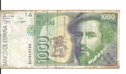 ESPAGNE 1000 PESETAS 1992 VG+ P 163 - [ 4] 1975-…: Juan Carlos I.