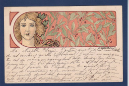 CPA DOCKER ART NOUVEAU Femme Woman Illustrateur Art Nouveau Voir Dos - Femmes