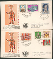 FDC (1957) - Antituberculeux Folklore I N°1039/45 Sur Deux Enveloppes Illustrées - 1951-1960