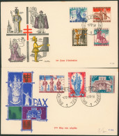 FDC (1958) - Antituberculeux Folklore II N°1082/88 Sur Deux Enveloppes Illustrées - 1951-1960