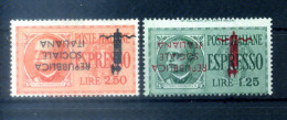 1944 Repubblica Sociale Italiana RSI Espresso Espressi 21a/22a MNH ** Sovrastampa Capovolta - Express Mail