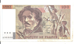 FRANCE 100 FRANCS 1995 VF P 154 H - 100 F 1978-1995 ''Delacroix''