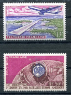 RC 26610 POLYNÉSIE COTE 18€ PA N° 5 / 6 AEROPORT DE FAAA + TÉLÉCOMMUNICATIONS SPATIALES NEUF ** MNH TB - Ungebraucht