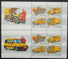 2002 Dänemark; 2 Heftchenblätter Postfahrzeuge, **/MNH, H.-Bl. 71/72, ME 24,- - Autres & Non Classés