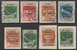 Arbe (Fiume), 1920, Set, Including Express Stamps, Cancelled, Mostly On Pieces, Small ARBE Overprint - Arbe & Veglia