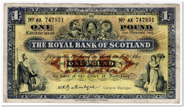SCOTLAND,THE ROYAL BANK OF SCOTLAND,1 POUND,1959,P.324b,F-VF - 1 Pond