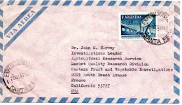 60872 - Argentinien - 1969 - 40P Erdfunkstelle EF A LpBf EXPEDICION -> Fresno, CA (USA) - Cartas & Documentos