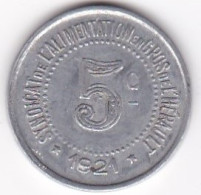 34 Hérault. Syndicat De L’Alimentation En Gros De L’Hérault. 5 Centimes 1921, En Aluminium - Monétaires / De Nécessité