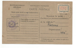 Timbre "RAVITAILLEMENT GENERAL" Affranchissement En Compte Avec L'administration Des Postes; GREZOLLES (Loire);15/8/1946 - Autres & Non Classés