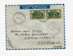 !!! CAMEROUN, LETTRE PAR AVION D'ESEKA POUR GRENOBLE DE 1940 AVEC CACHET DE CENSURE - Brieven En Documenten