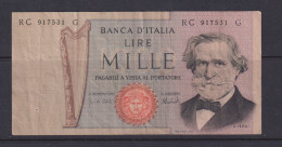 ITALY- 1969 1000 Lira Circulated Banknote As Scans - 1.000 Lire