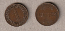 00908) Deutschland, Weimar, 1 Reichspfennig 1929A - 1 Renten- & 1 Reichspfennig