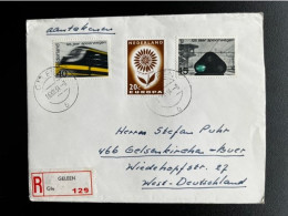 NETHERLANDS 1964 REGISTERED LETTER GELEEN TO GELSENKIRCHEN 16-12-1964 NEDERLAND AANGETEKEND - Briefe U. Dokumente