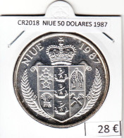 CR2018 MONEDA NIUE 50 DOLARES 1987 PLATA - Niue