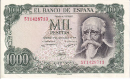 BILLETE DE ESPAÑA DE 1000 PTAS DEL AÑO 1971 JOSE ECHEGARAY SERIE 5T EN CALIDAD EBC (XF) (BANKNOTE) - 1000 Peseten