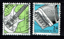 Luxembourg 2000 - YT 1472/1473 - Music, Musique - Instruments - Guitar, Accordeon - Gebruikt