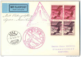 _Nx772: Mi..473 & 476 (2x) : 1.Postsefelflug Österreich- Jugoslavien - GRAZ 1 - MARIBOR - First Flight Covers