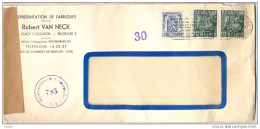 _Nx043: Österreichische Zensurstelle Z.1 785 + 30 : < Bruxelles(NORD)  9 VII 1949 : N°426 + 2x N°768 - 1948 Exportation