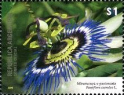 ARGENTINA - AÑO 2009 - Flora Y Fauna. Flor De La Pasionaria - Usada - Used Stamps