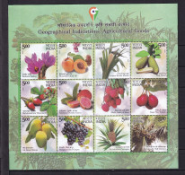 INDIA-2023-FRUITS-SHEET-MNH. - Blokken & Velletjes