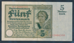 Deutsches Reich Rosenbg: 164b, 8stellige Kontrollnummer Gebraucht (III) 1926 5 Rentenmark (10288374 - 5 Rentenmark